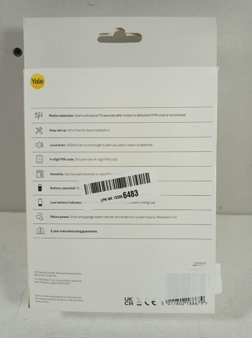 Thumbnail 5 de Yale Shed and Garage Alarm: Wireless, Free-Standing or Wall-Mounted Security for Sheds, Garages, Caravans