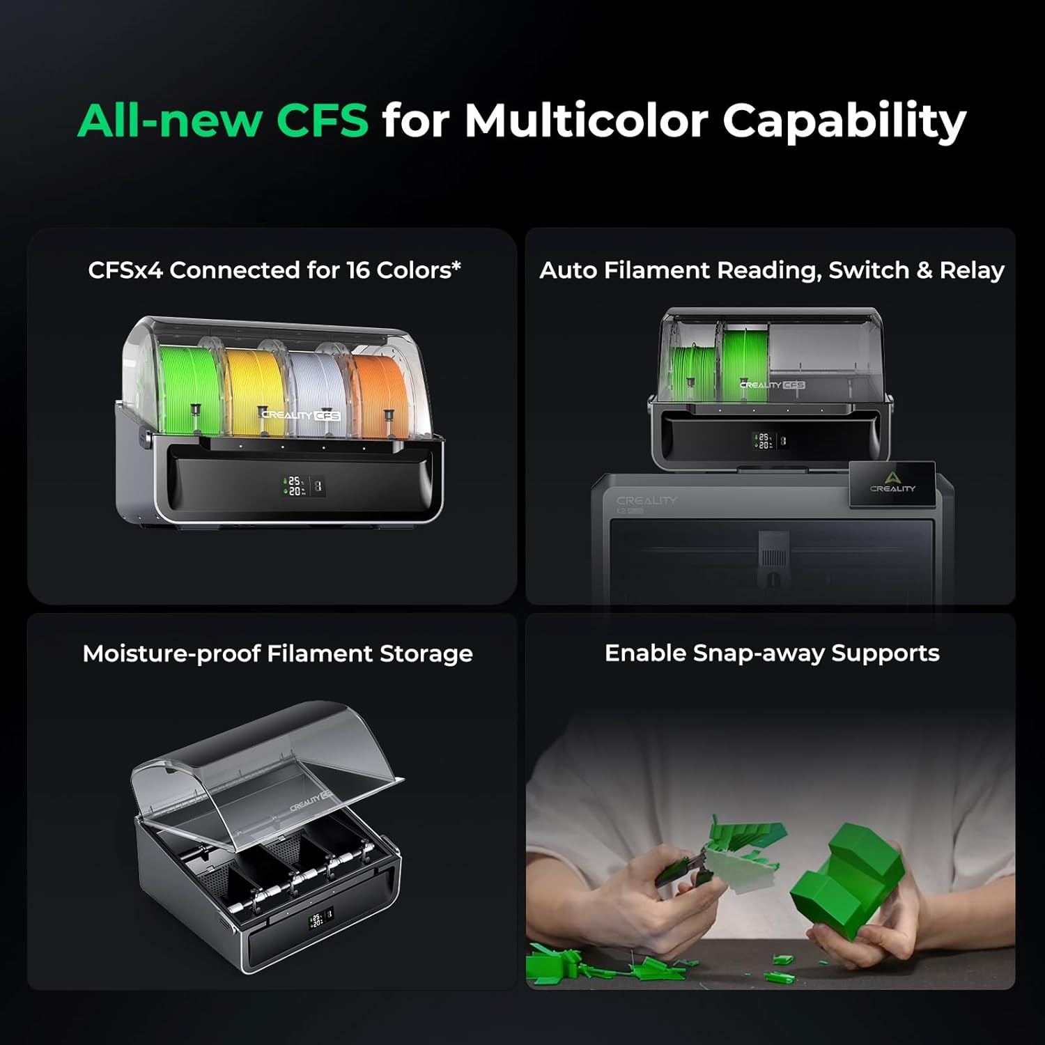 Thumbnail 4 de Creality K2 Plus Combo 3D Printer for Multi-Color Printing (CFS, 600mm/s, Auto-Leveling)