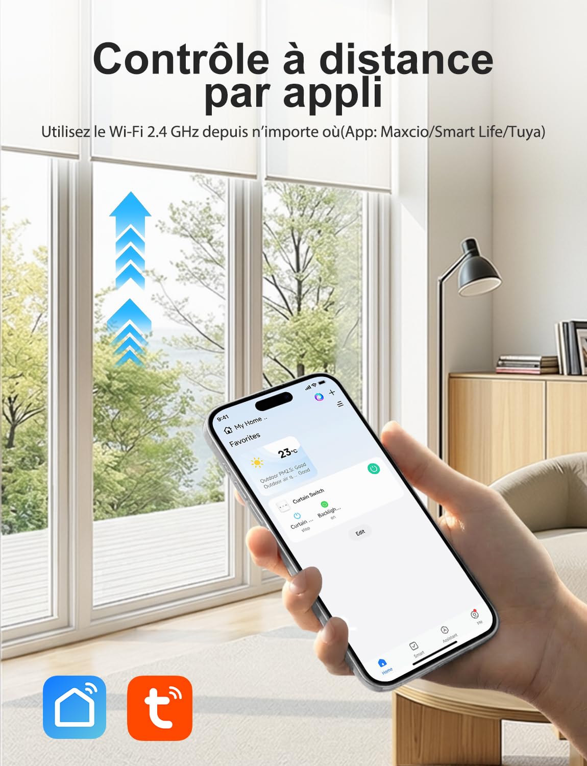 Thumbnail 2 de Maxcio Interrupteur Volet Roulant WiFi – contrôle vocal, minuterie et compatibilité Alexa/Google Home