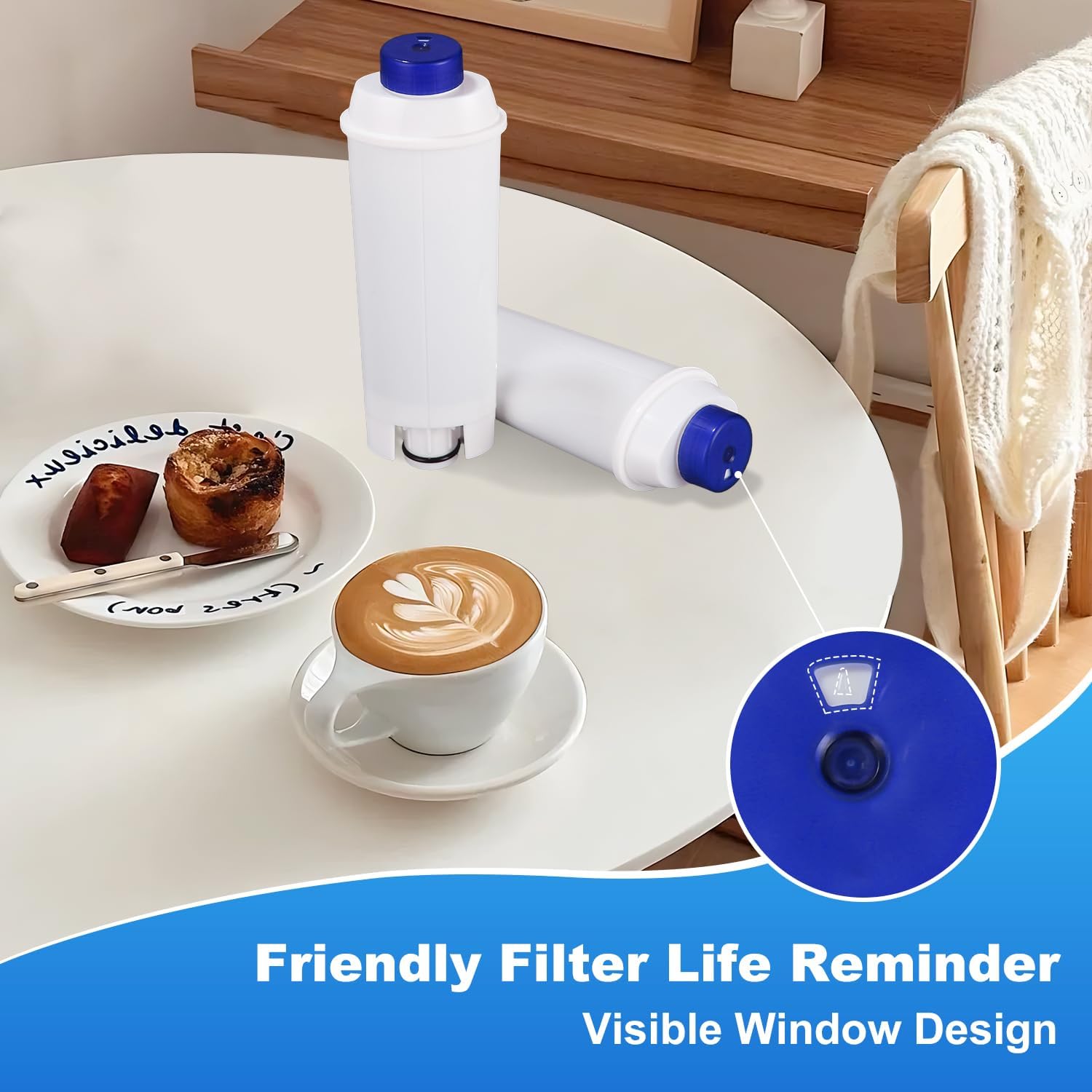 Detalle 1 de Azyvum Filtre à Eau 6 Pièces waterfilter voor De’Longhi, actieve kool