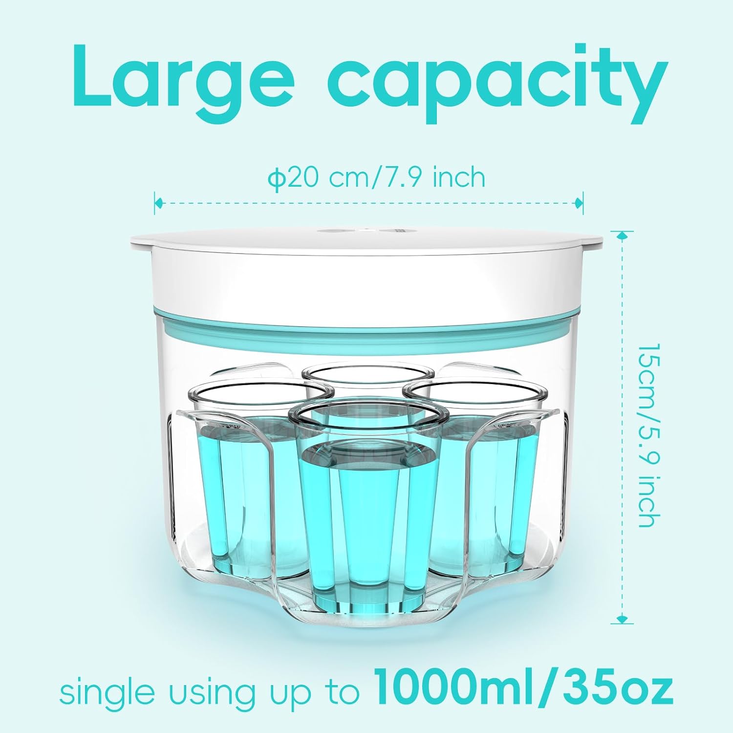 Detalle de ISTOYO IS-QPJ-EU-01 harsontluchter, 95 kPa vacuüm en 1.000 ml capaciteit