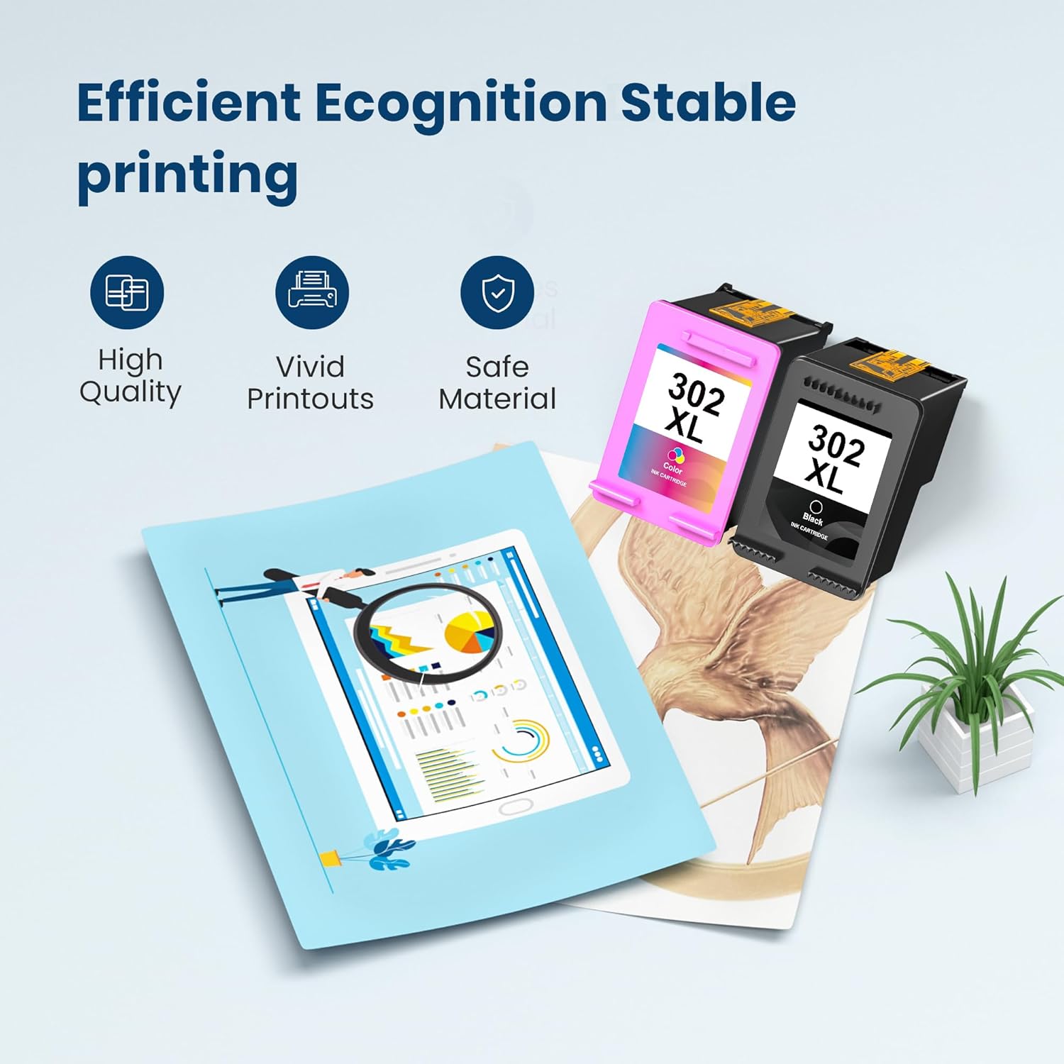 Thumbnail 3 de HP 302XL Ink Cartridges Black & Colour 2-pack 📦?