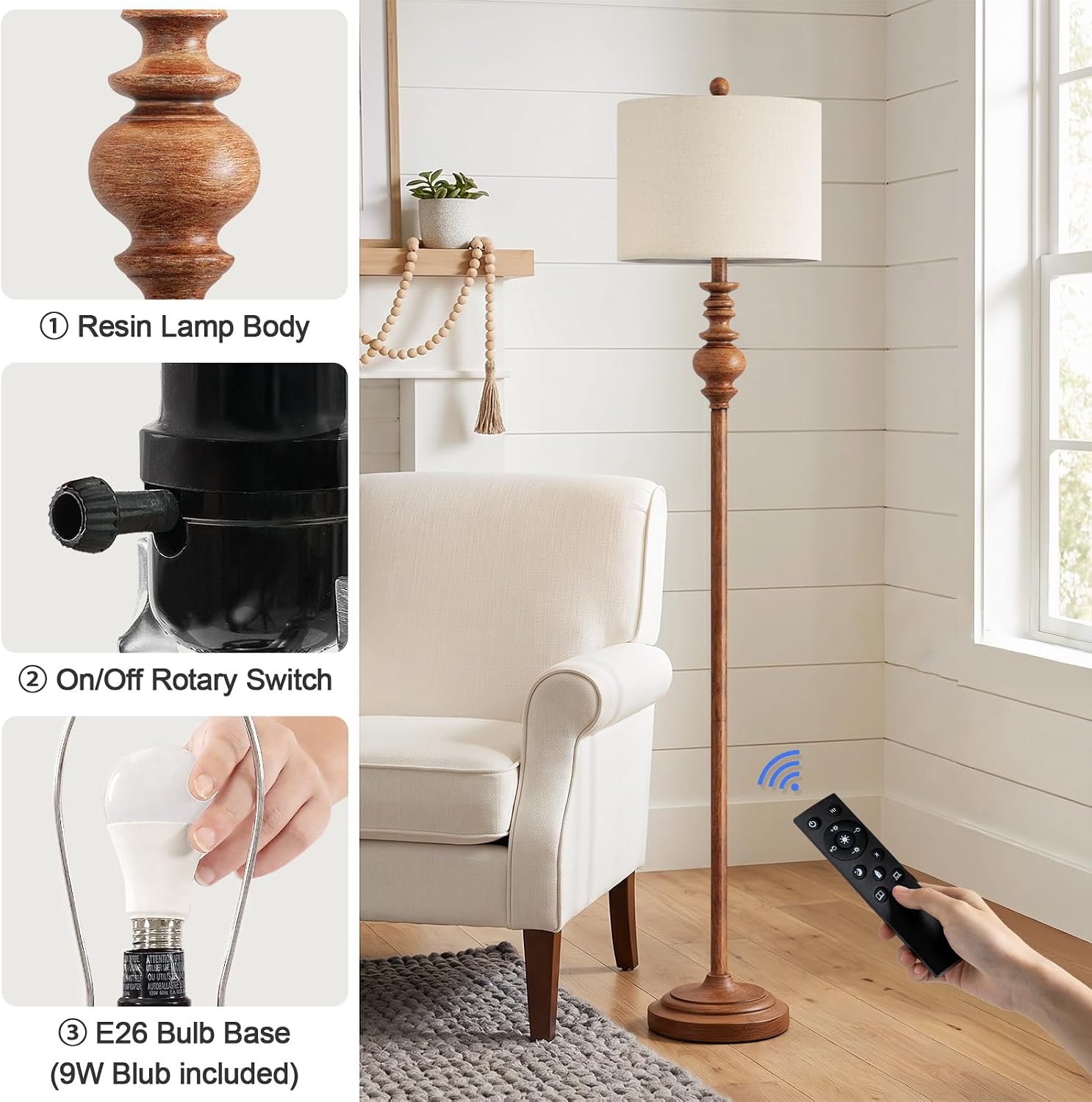 Detalle 2 de BOBOMOMO Floor Lamp, 64.25-Inch