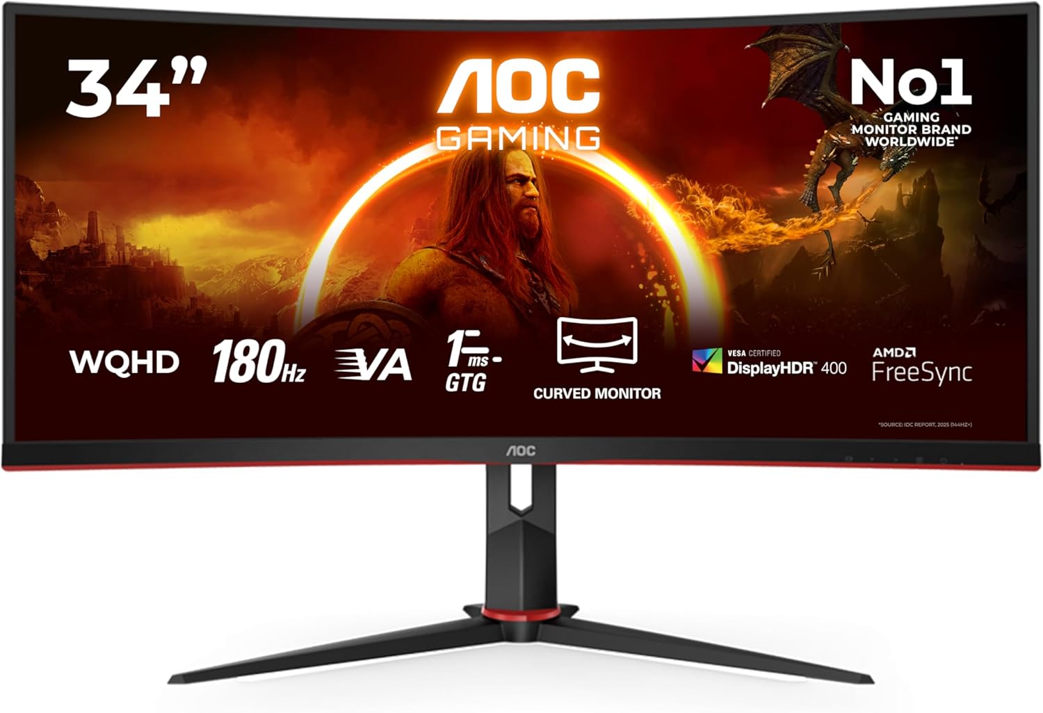 Thumbnail 1 de AOC Gaming CU34G2XP 34in WQHD curved monitor