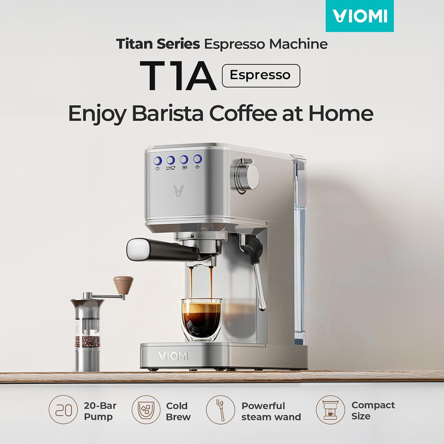 Detalle de VIOMI Espresso Machine, Stainless Steel