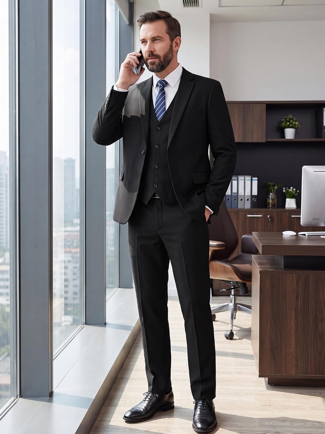 Thumbnail 6 de MAGE MALE Men's 3-Piece Suit Polyester Blend