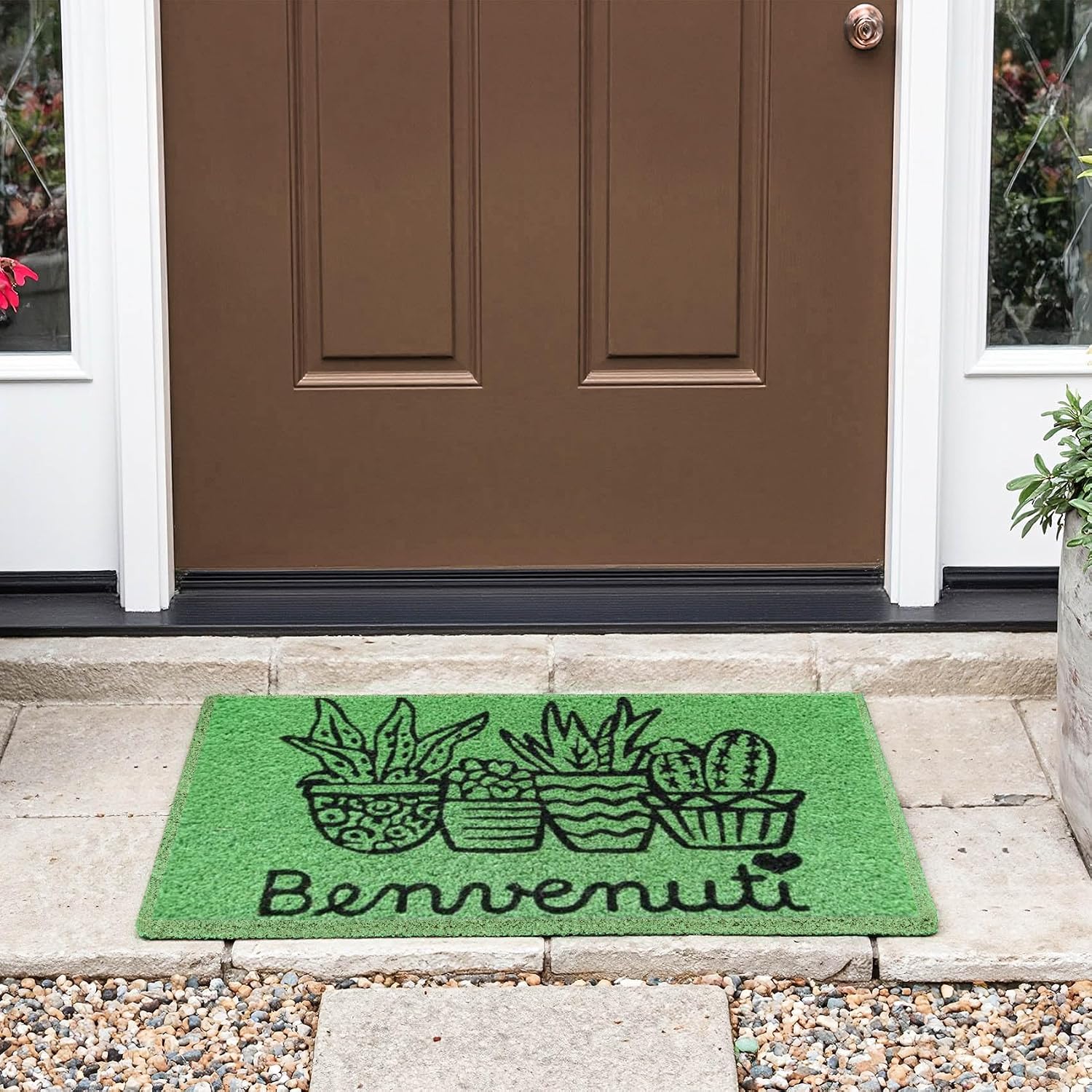 Thumbnail 1 de Baroni Home Zerbino Ingresso Casa in Fibra di Cocco Dipinto a Mano 60x38 cm – Verde