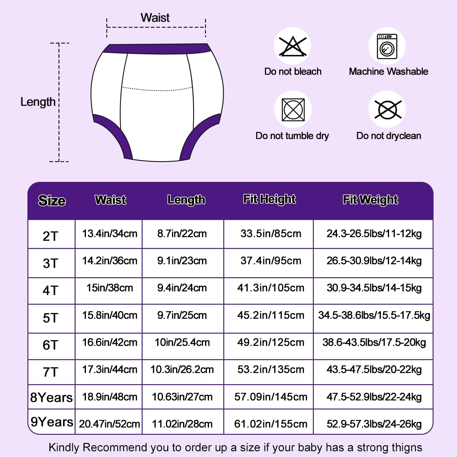 Thumbnail 6 de MOEMOE BABY Purple Unicorn 10 Pack Training Underwear for toddlers (4 Years) – 100% Cotton, Reusable Potty Training Pants