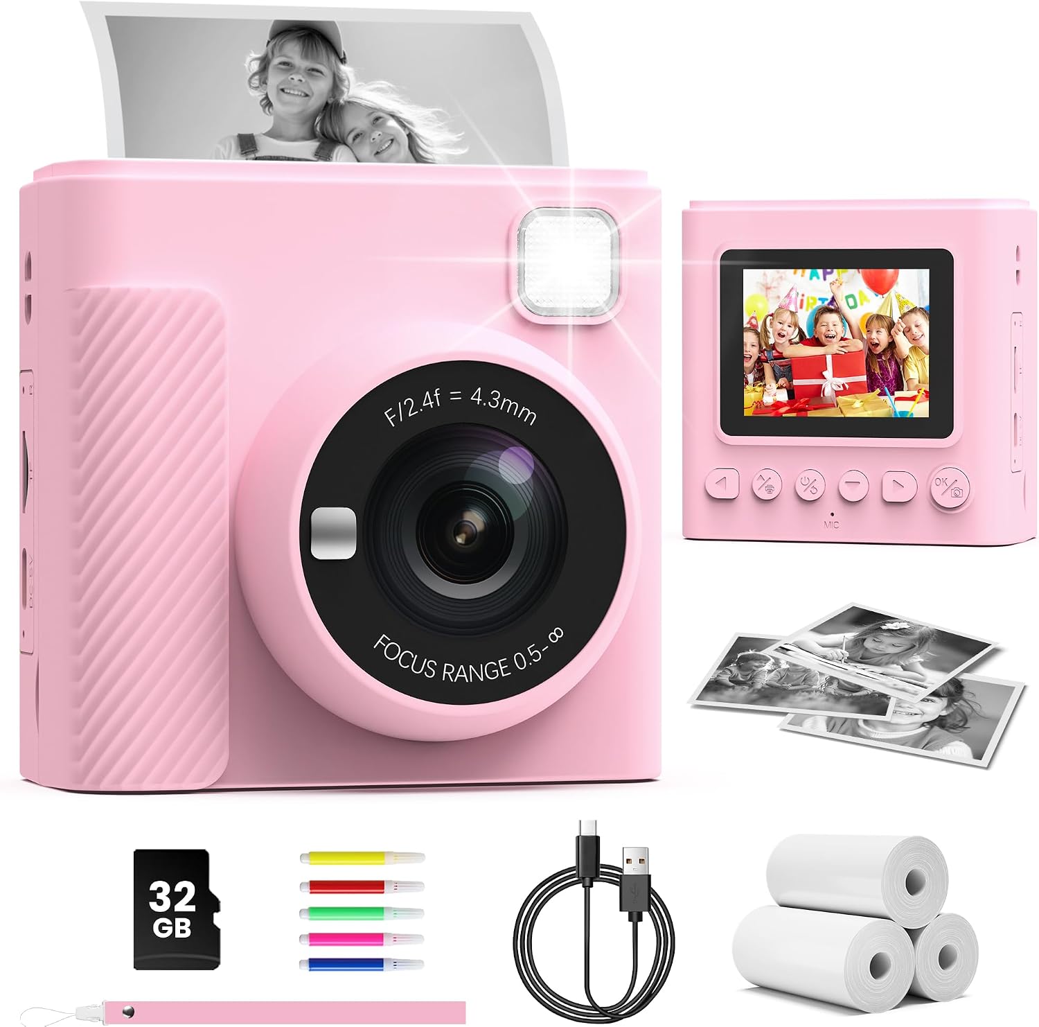 Detalle de TIATUA Kids Camera Instant Print 2.4" 32GB
