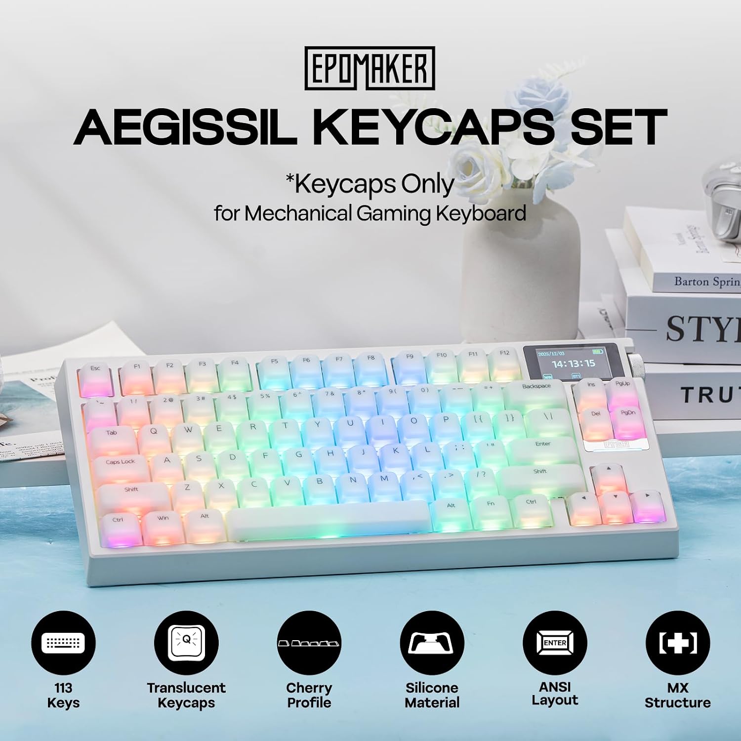Detalle 2 de EPOMAKER AegisSil Silicone Cherry Keycap Set 113