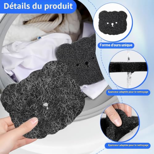 Detalle de JYNVO 8 Boules Anti Poils pour Machine à Laver – Évite les poils sur les vêtements