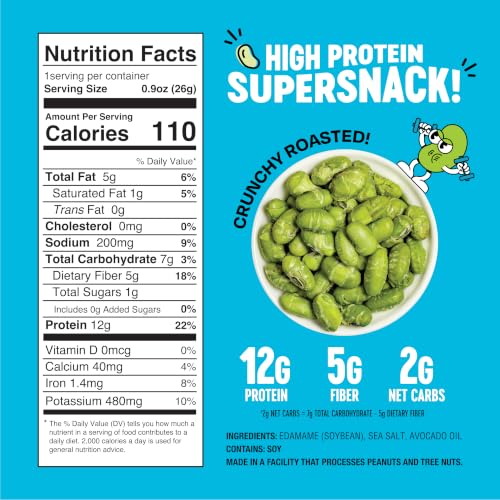 Detalle 2 de The Only Bean Crunchy Dry Roasted Edamame Snacks (Sea Salt) — High Protein, Keto-Friendly, 0 Calorie-Counted Snack Pack