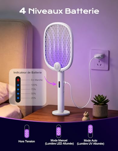 Thumbnail 6 de Rolgno 4000V Raquette Électrique Insectes – 1800mAh, 180° pliable