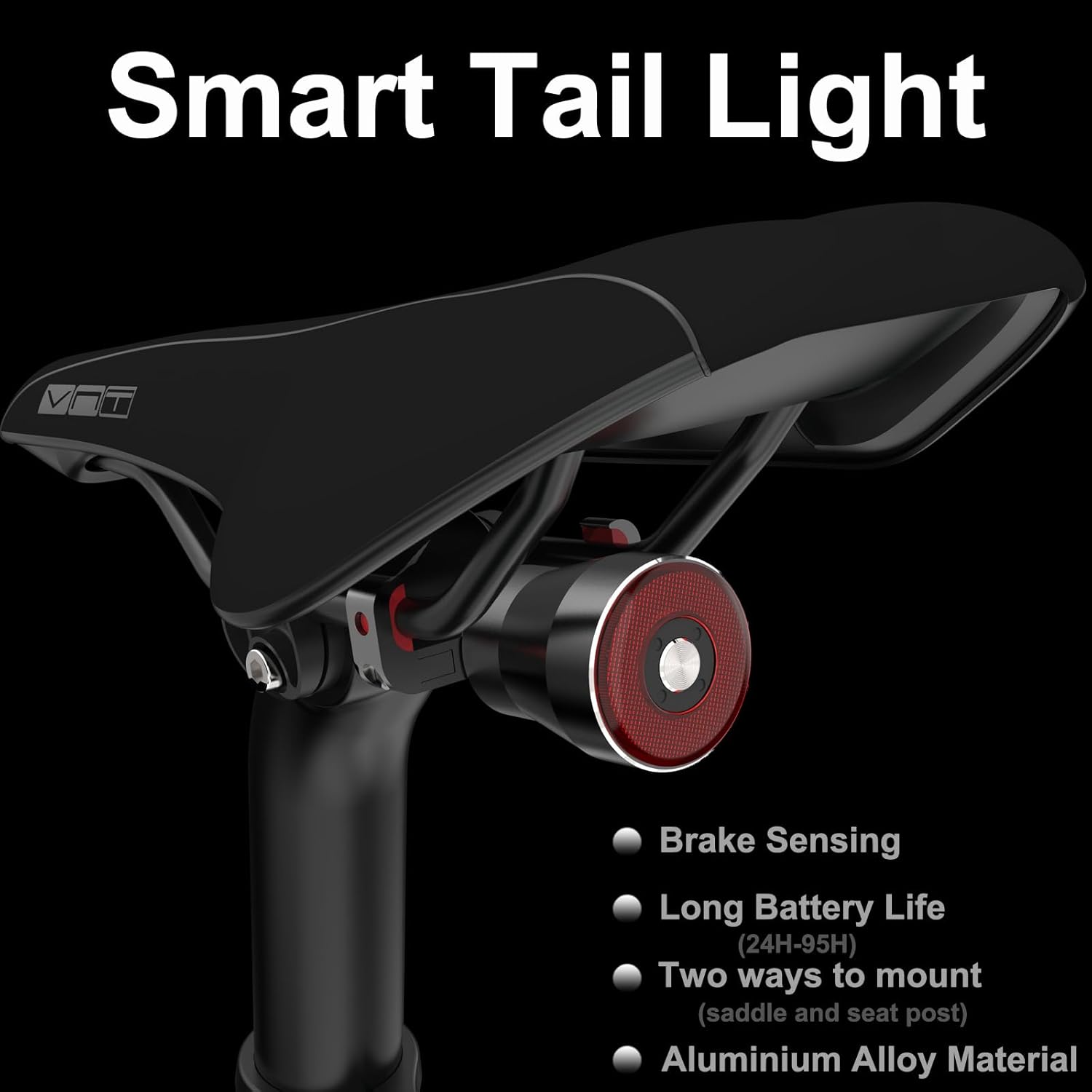 Detalle de BIKIL Luci Bicicletta Led: Fanale anteriore e posteriore in lega di alluminio, 5000 mAh, ricaricabili USB-C