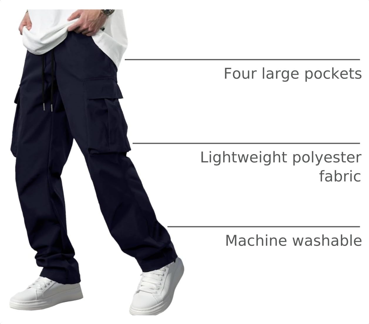 Detalle 2 de Comdecevis Men's Cargo Pants in Polyester