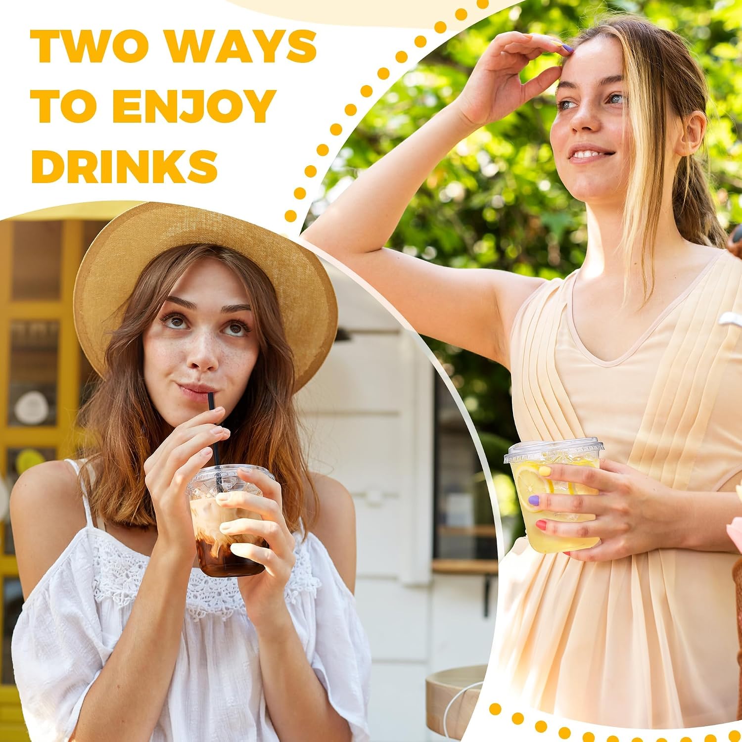 Thumbnail 6 de DI QIU REN DQR-CA-55-12oz-50U black straw 12 oz Clear Plastic Cups