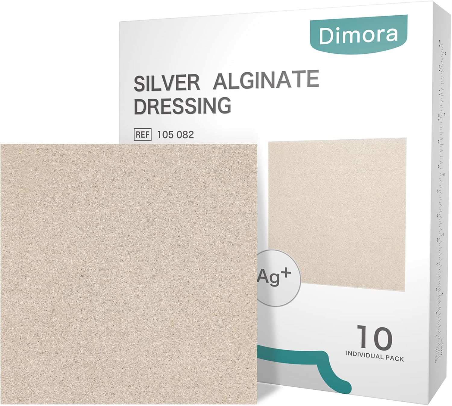 Detalle de Dimora Upgrade 10 Packs Silver Antibacterial Alginate Dressing Pads (4" x 4")