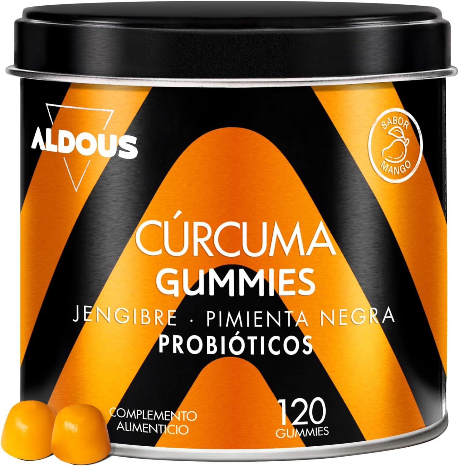 Detalle de Aldous Bio Cúrcuma con Jengibre Gominolas 120 g