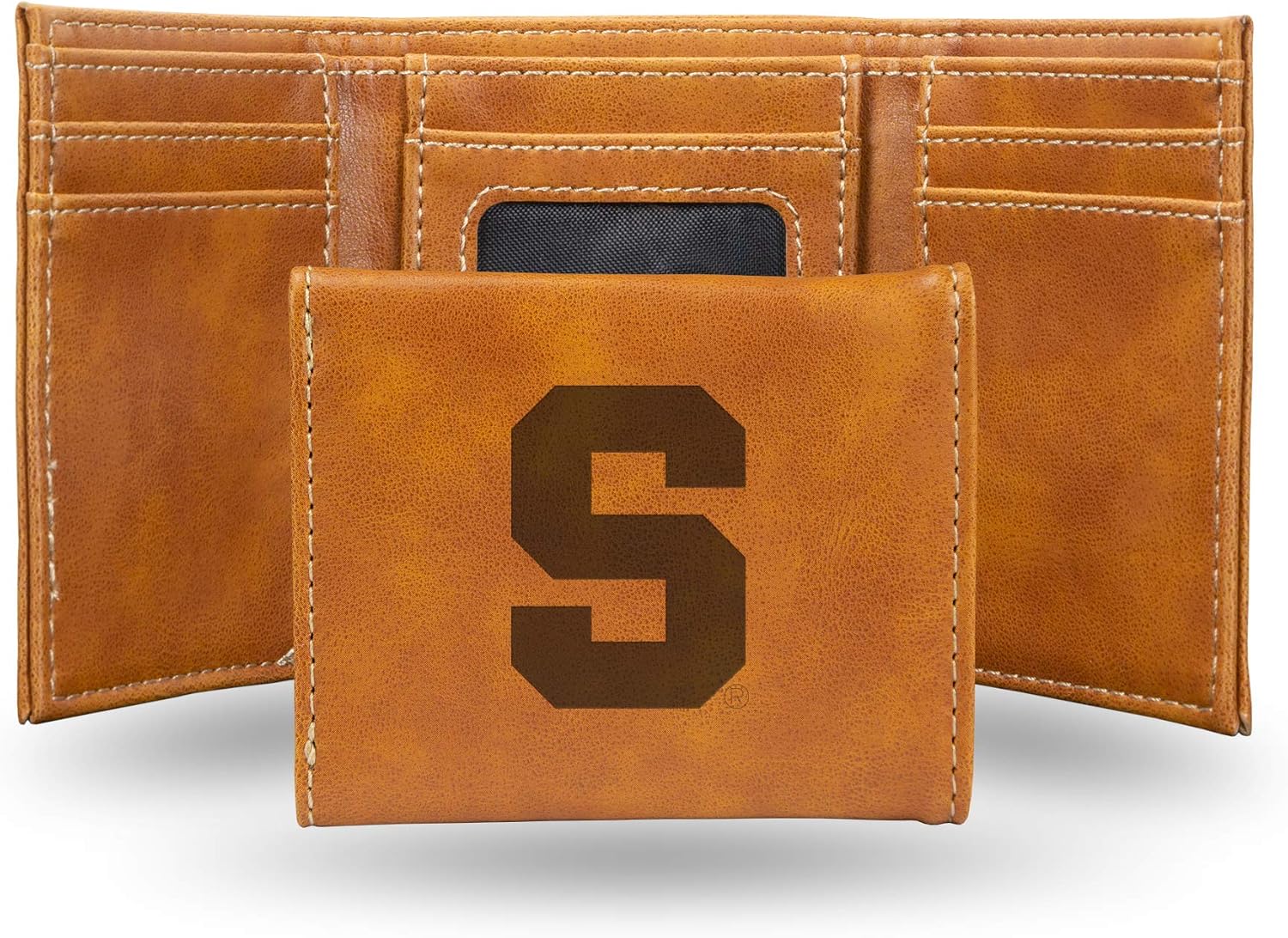 Detalle de NCAA Rico Industries Laser Engraved Trifold Wallet (Men’s Brown Tri-Fold)