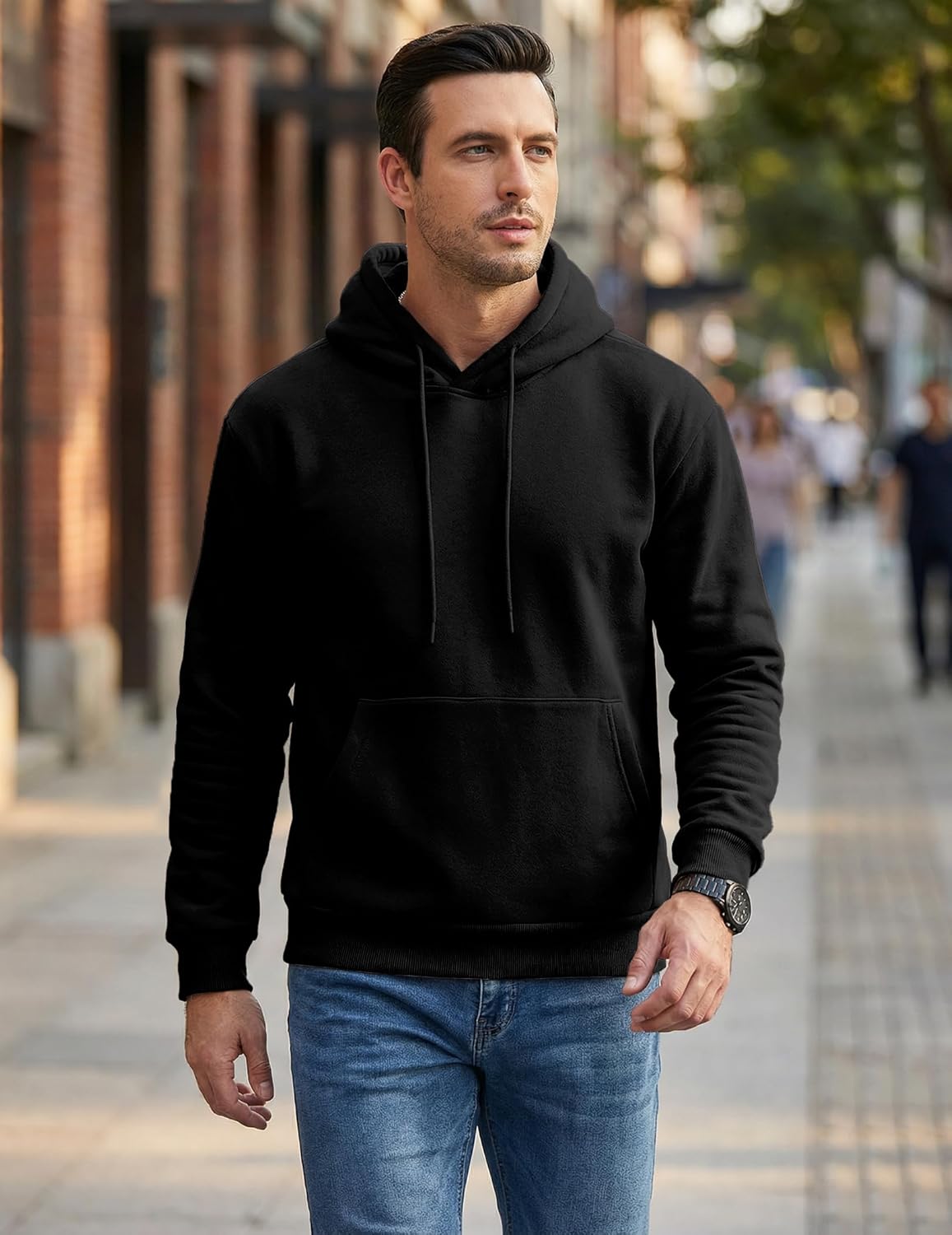 Thumbnail 3 de JMIERR Casual Cotton Hooded Hoodie