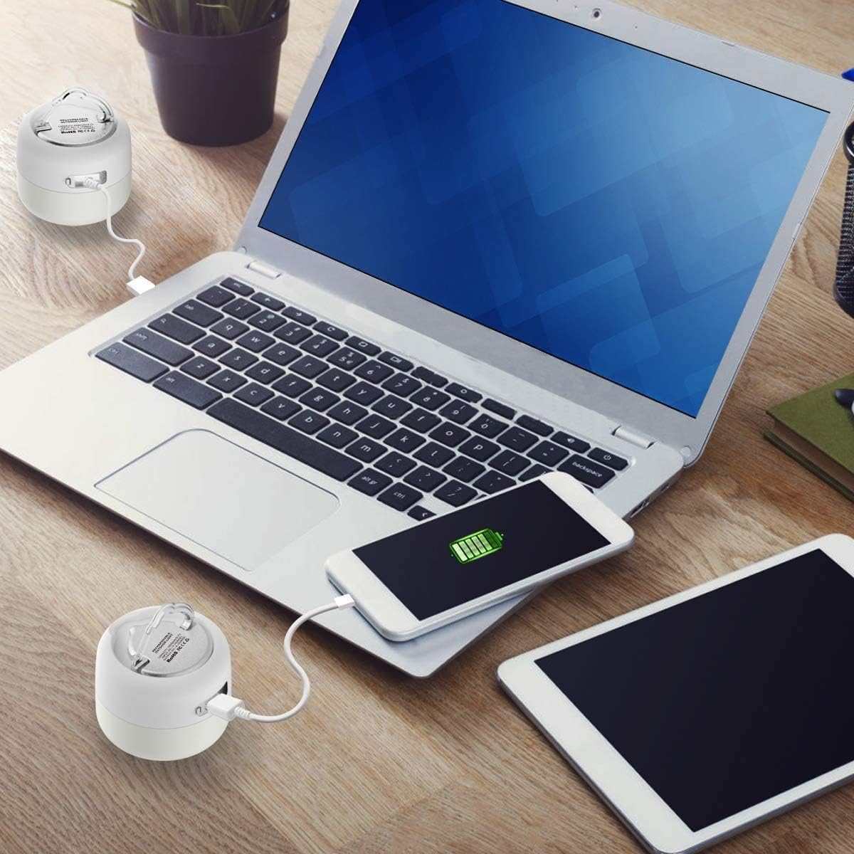 Detalle de Campinglampe LED Camping-Laterne USB aufladbar (5200 mAh) mit 4 Modi, stufenlosem Dimmen & Magnet