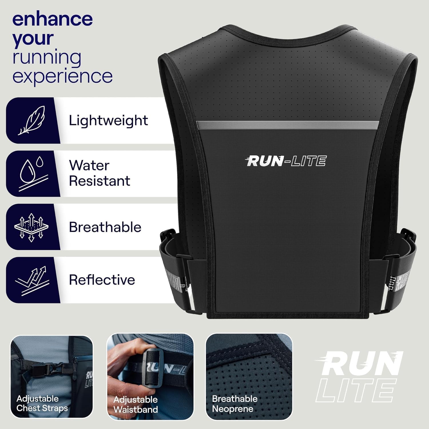 Detalle de Run Lite Run Lite V2 Running Vest with Phone Holder, 5 Pockets