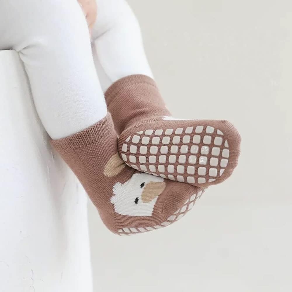Thumbnail 3 de FedMois 5er Pack Baby/ Kleinkinder ABS rutschfeste Sneaker-Socken mit Tiermotiven aus Baumwolle