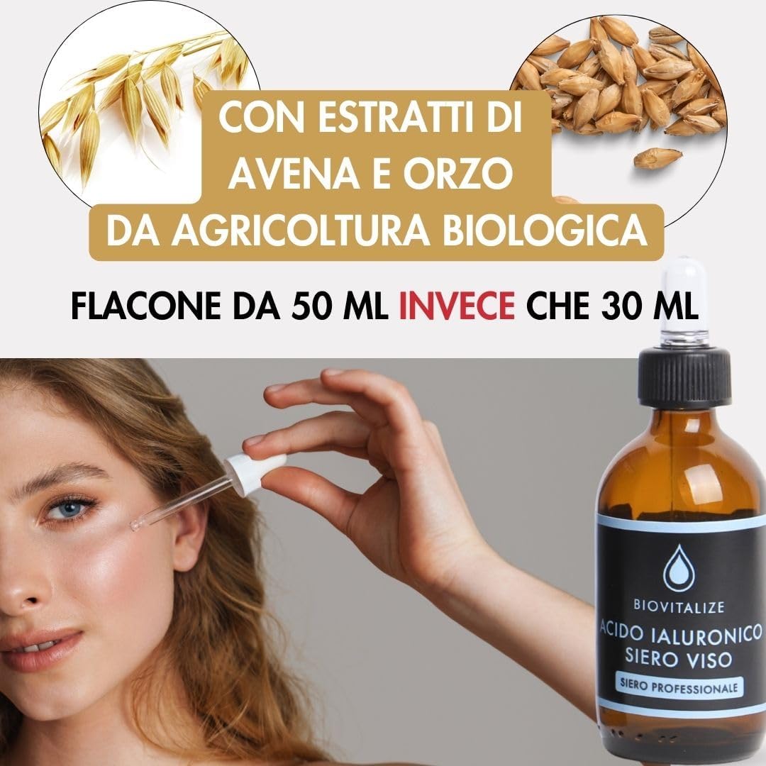 Thumbnail 3 de BIOVITALIZE Siero Viso all’Acido Ialuronico a Triplo Peso Molecolare 50 ml – Made in Italy