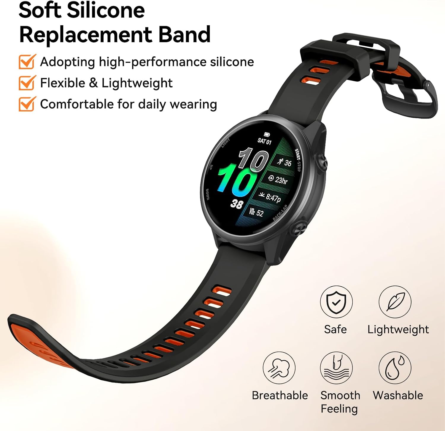 Detalle 2 de 22mm silicone watch band for Garmin