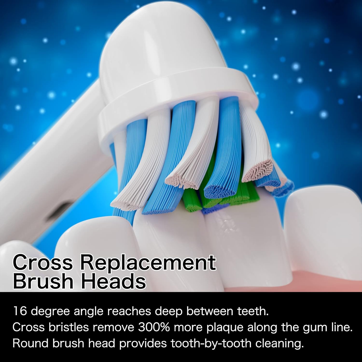 Thumbnail 3 de Sulkiwe Toothbrush Head Compatible with Braun Oral-B Electric Toothbrushes — 8-Piece Set (2 Cross, 2 Precision, 2 Sensitive, 2 Floss Clean)