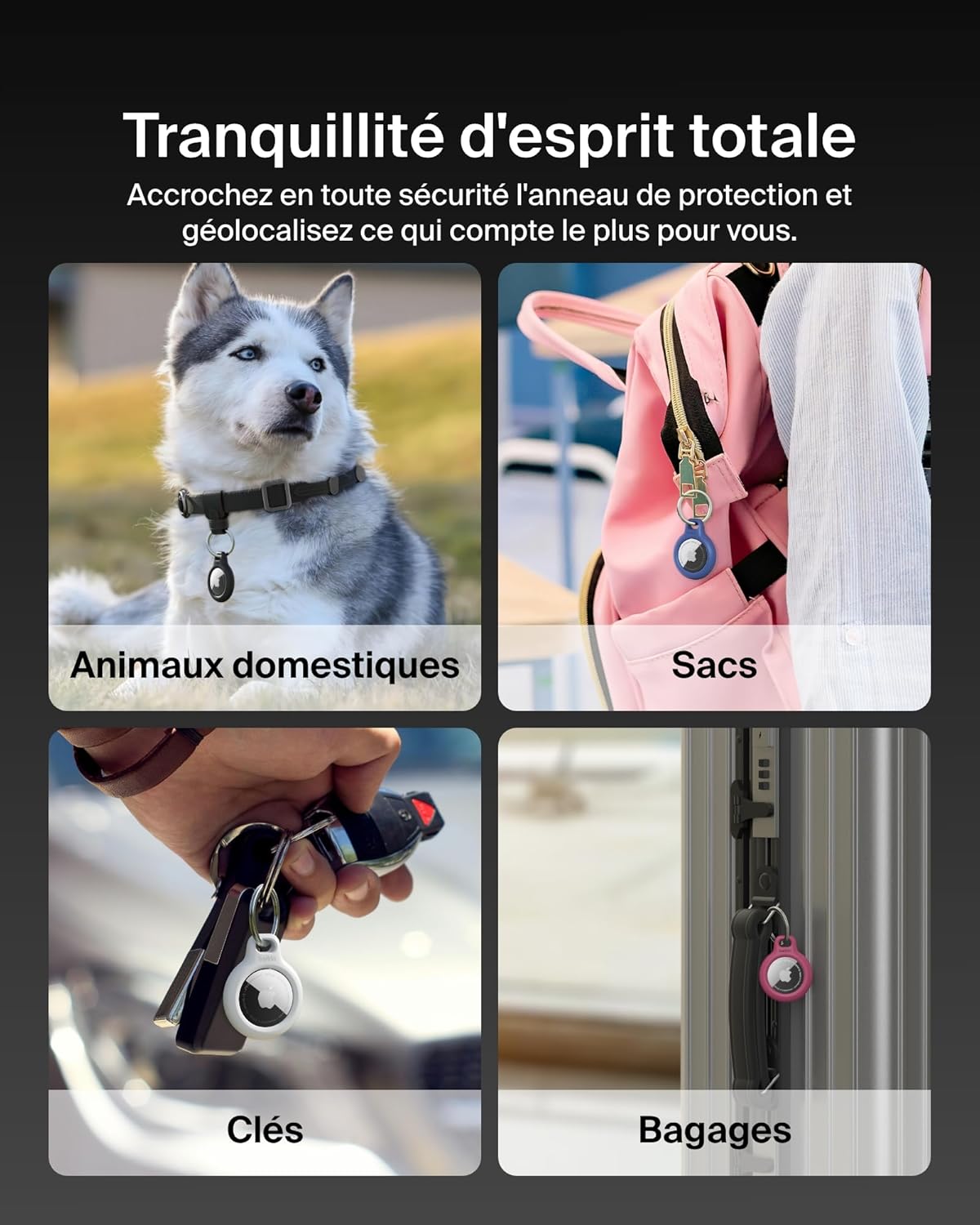 Thumbnail 2 de Belkin Étui AirTag Rose Attache Métal