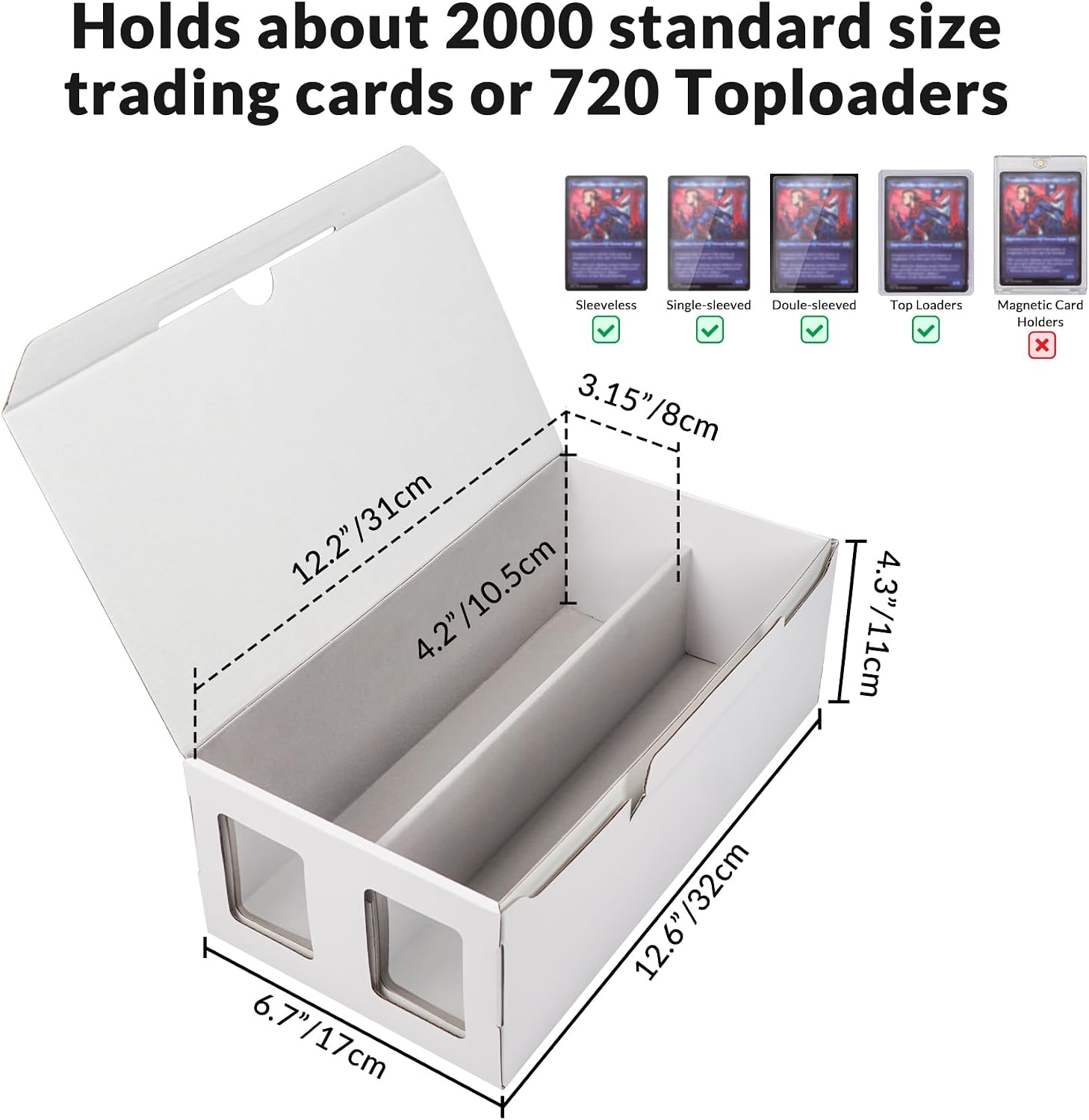 Detalle 2 de AFIING Trading Card Storage Boxes, 6-Pack