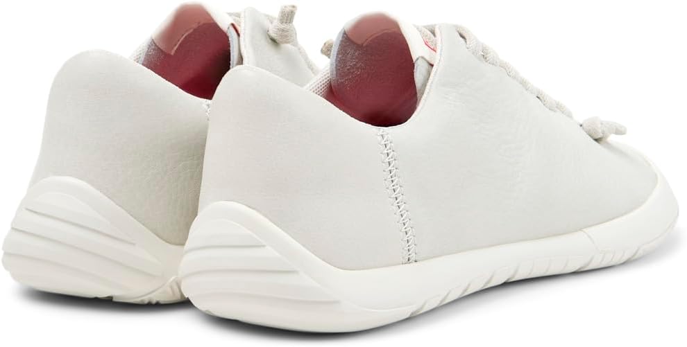 Detalle de Camper Peu Path+ K201940 Basket Donna — Bianco Naturale, pelle e suola in gomma