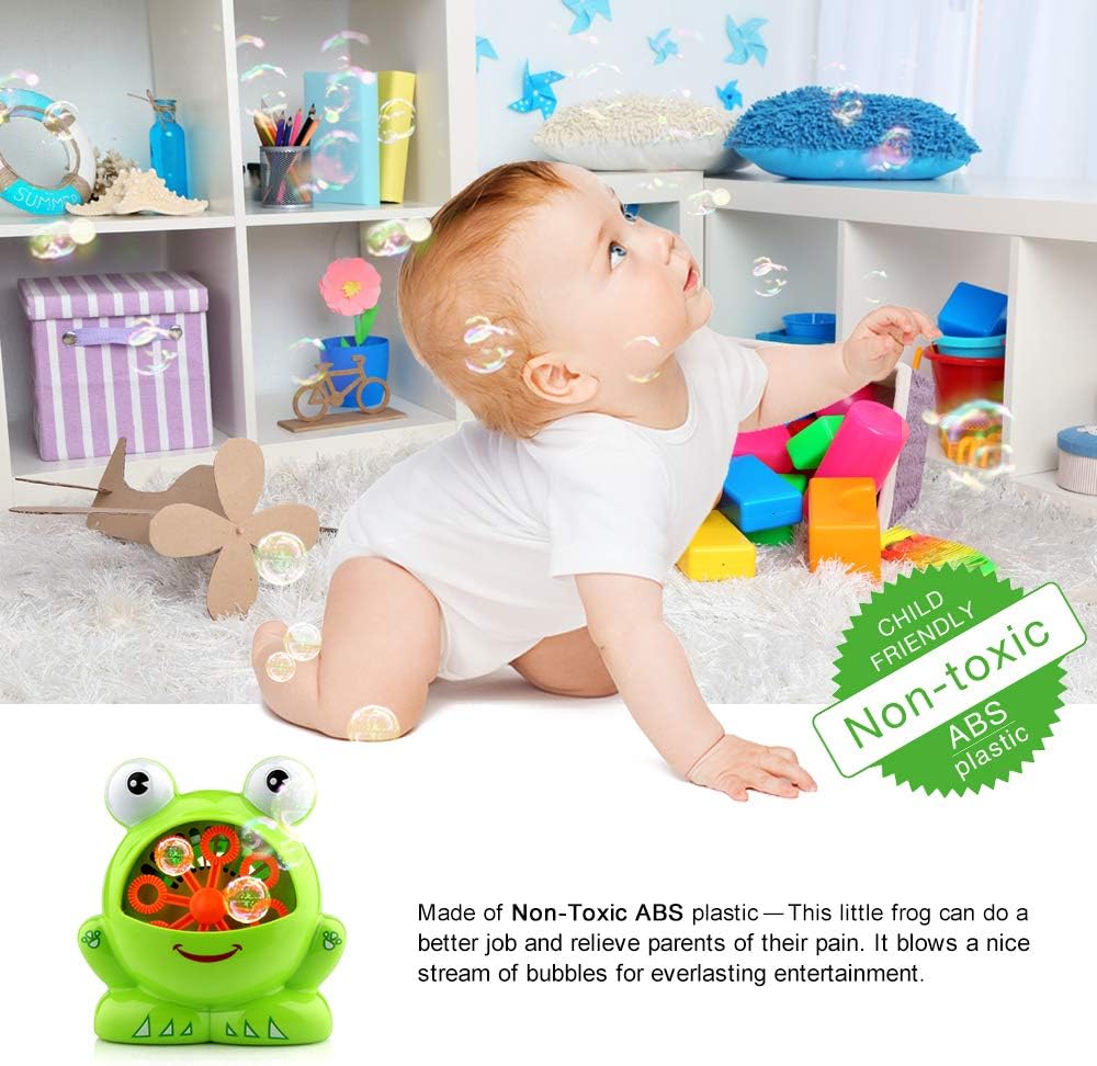 Detalle de EpochAir Bubble Machine Frog Shape with 2 Mini Solution Bottles