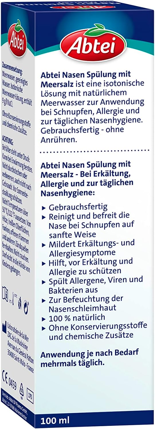 Thumbnail 6 de Abtei Nasen Spülung mit Meersalz – isotonische Nasenspülung für tägliche Hygiene und Erkältung