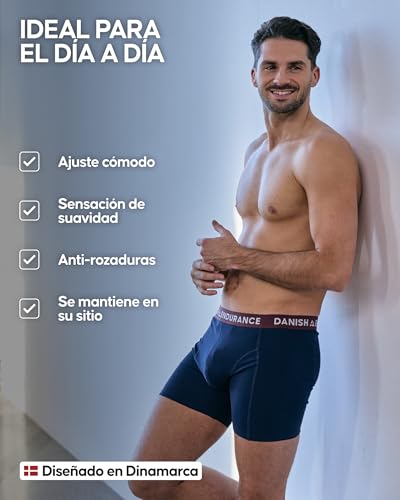 Detalle de DANISH ENDURANCE Calzoncillos Hombre Boxer Algodón Premium – Pack 6 Multicolor, XL