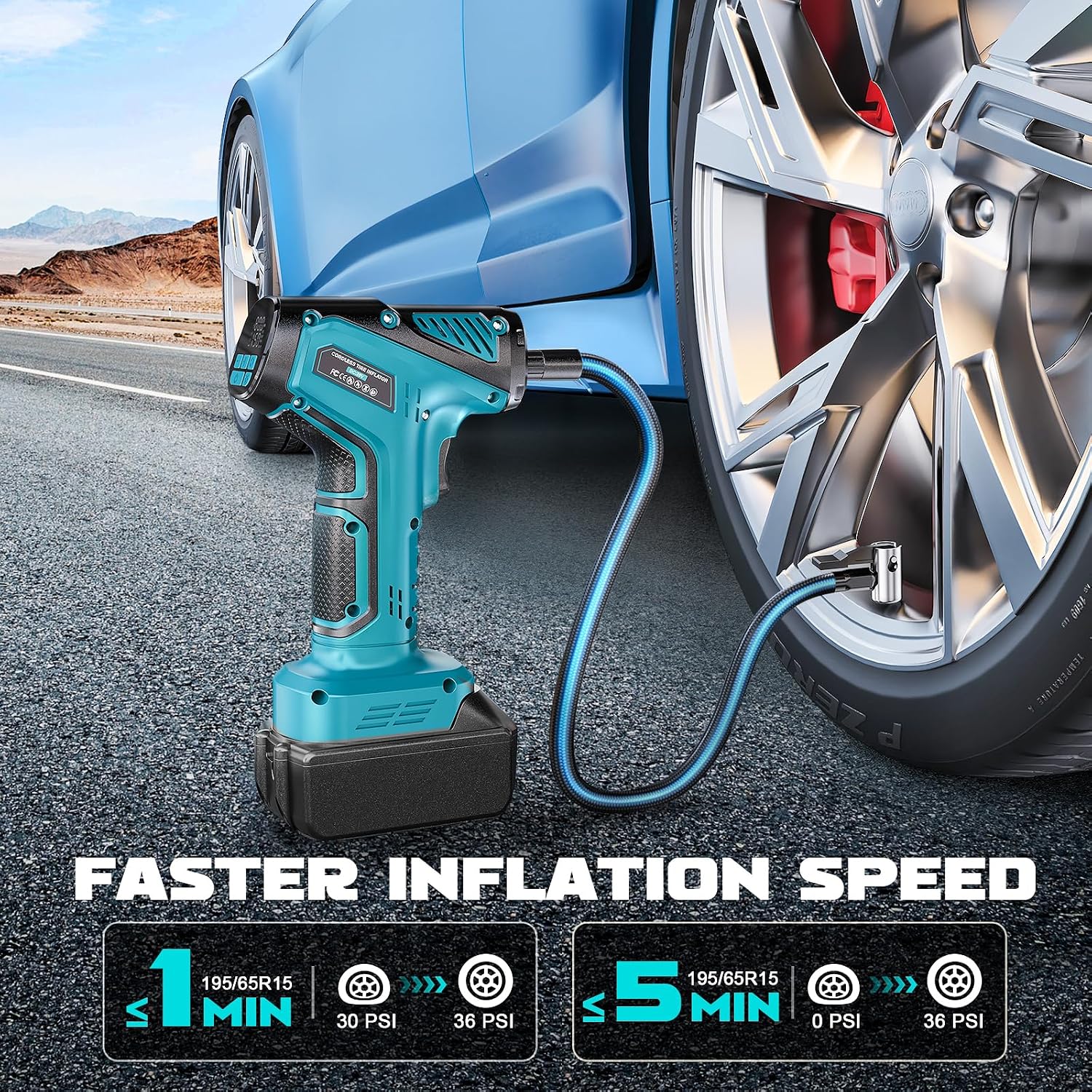 Detalle 2 de LIVOWALNY 150PSI Cordless Tire Inflator