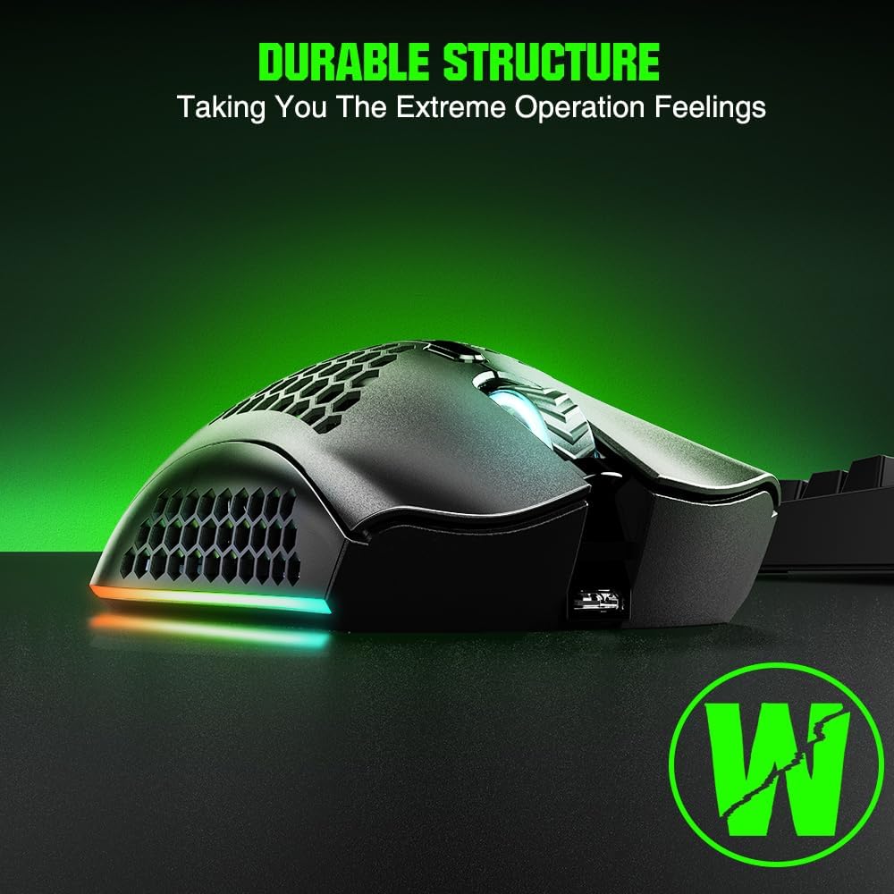 Thumbnail 2 de WolfLawS KM-1 Wireless Gaming Mouse: Durable, Rechargeable, Quiet Clicks
