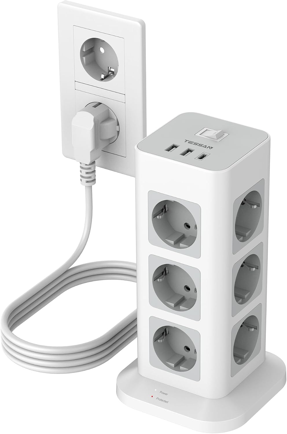 Detalle de TESSAN Mehrfachsteckdose 3600 W mit 12 Tomen