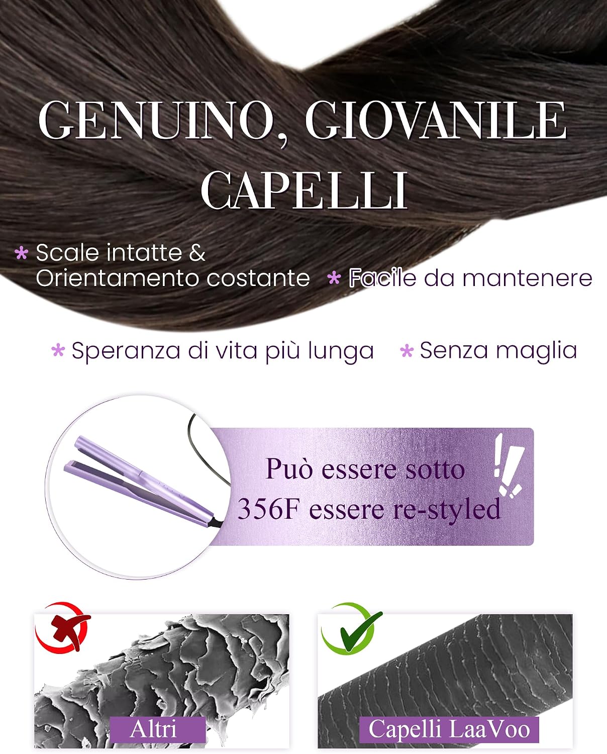 Thumbnail 3 de LaaVoo extension capelli cheratina 50 ciocche 35cm