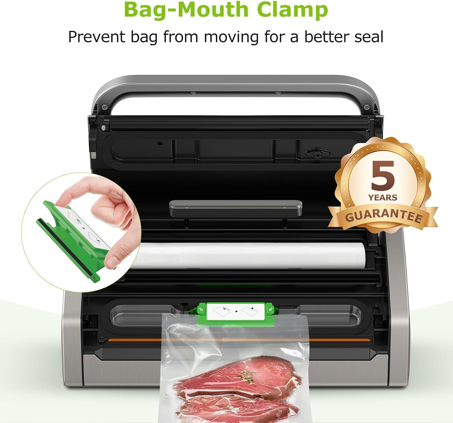 Detalle 2 de Bonsenkitchen VS4100 Vacuum Sealer with 5 Modes and Built-In Cutter