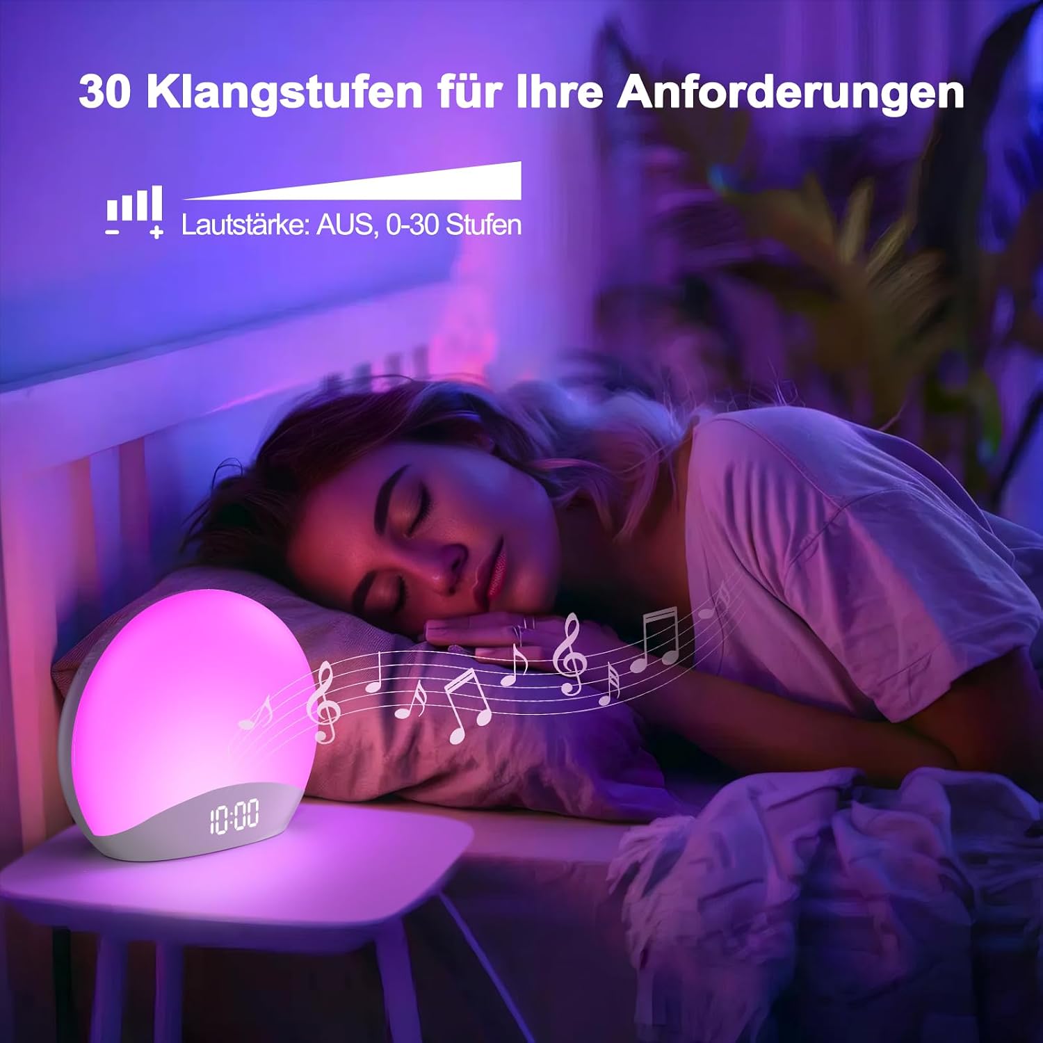 Thumbnail 5 de REACHER Sonnenaufgangs-Wecker mit Geräuschmaschine, Nachtlicht & 26 Schlafgeräuschen