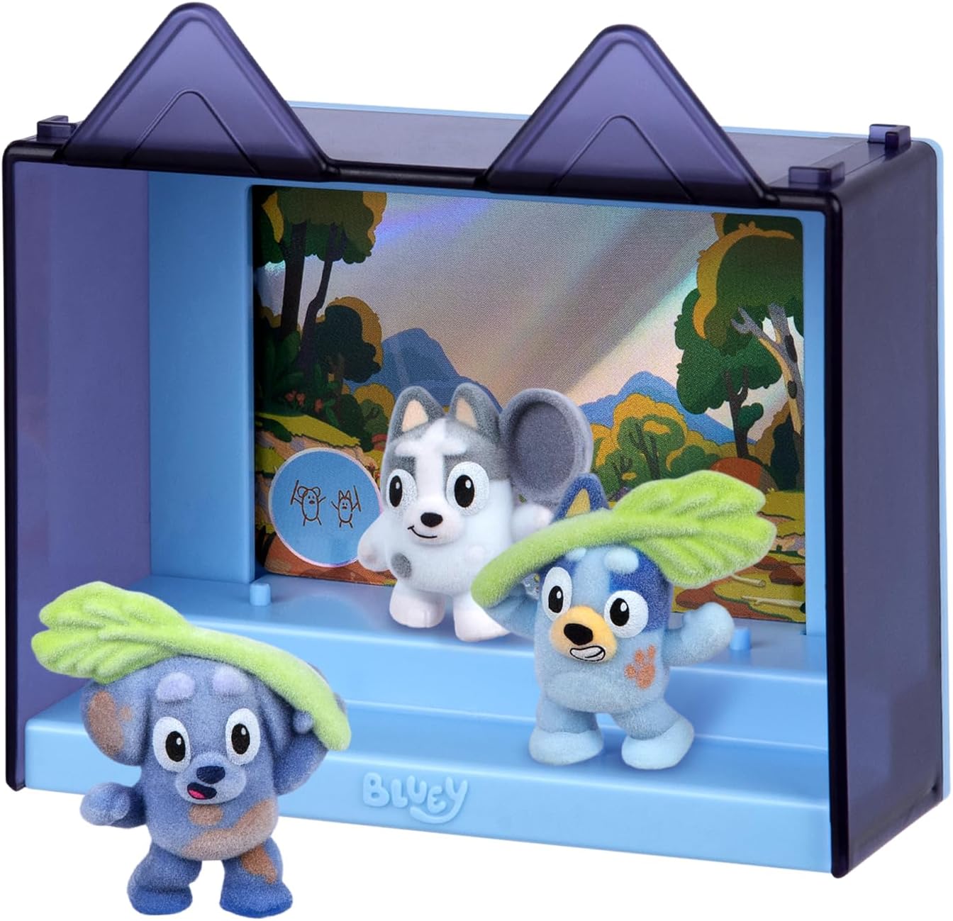 Detalle 1 de Bluey 19288 Fuzzies Tents Follow-up Set with Three Flocked Mini Figures