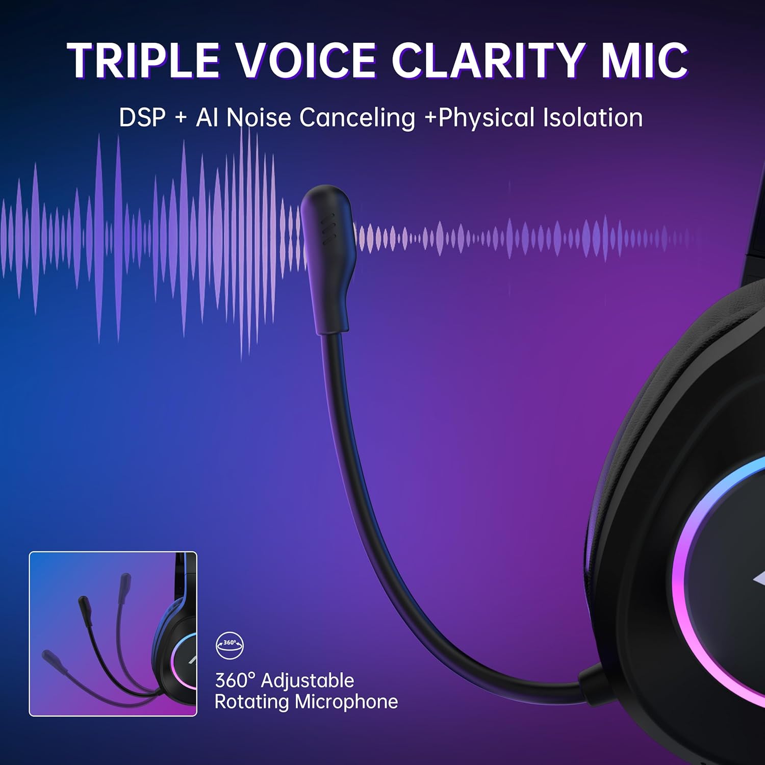 Thumbnail 5 de AOC Wireless Gaming Headset 45H, 20 ms latency
