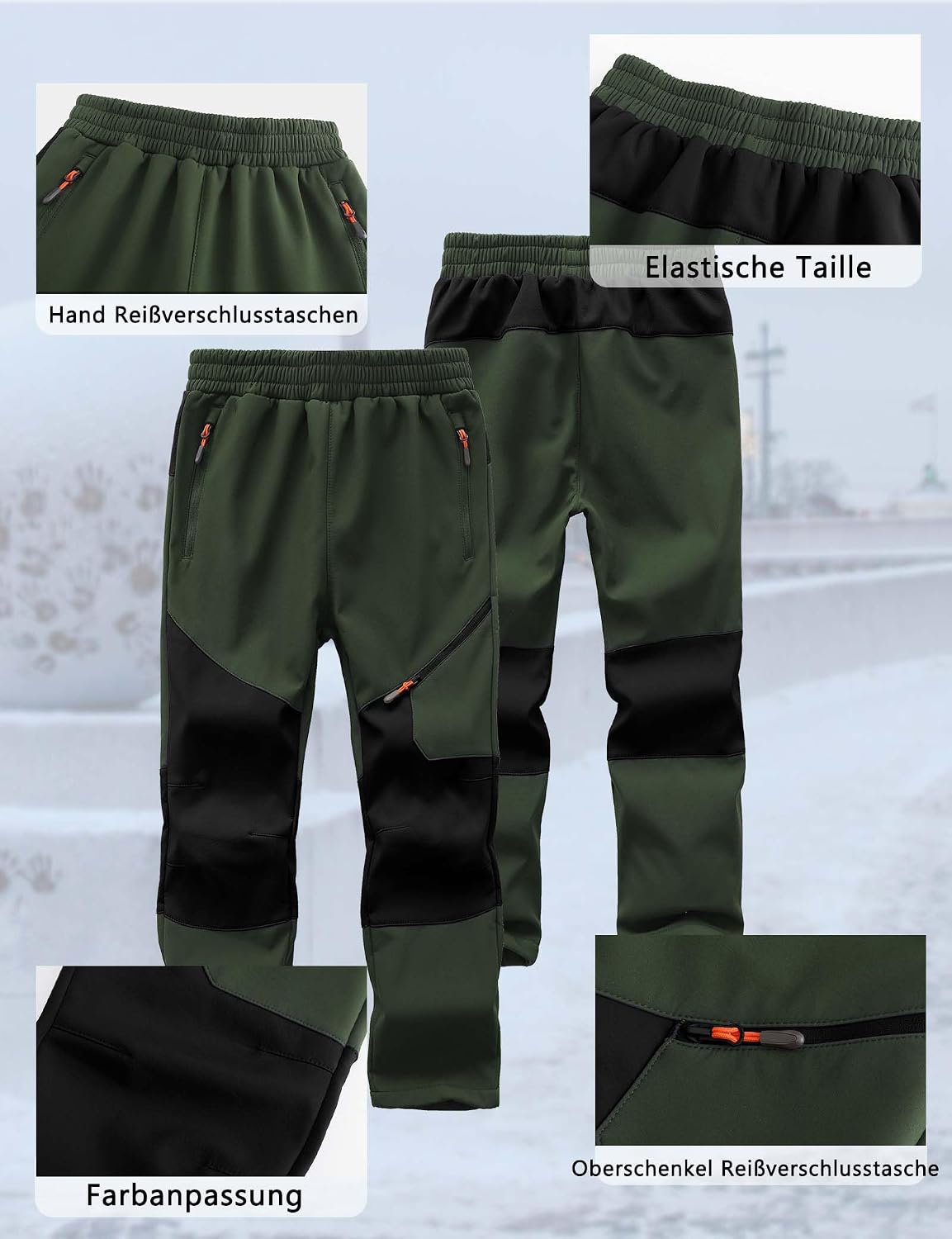Detalle 2 de HFDWYJ Kinder Softshellhose Schneehose