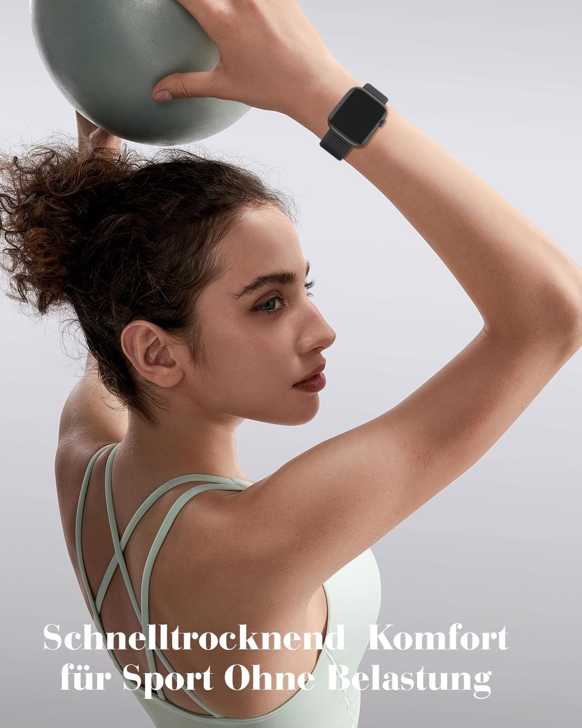Detalle 2 de 2 Stück Nylon-Armband kompatibel mit Apple Watch – Sport Loop mit Klettverschluss