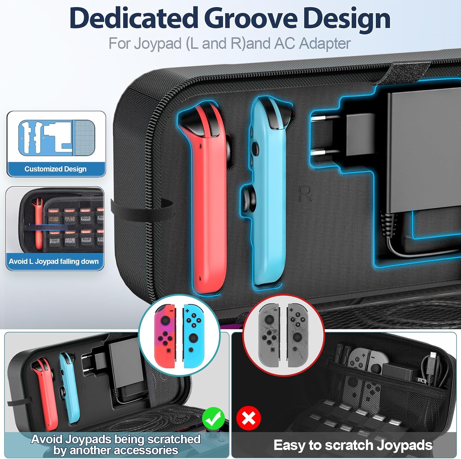 Thumbnail 5 de OIVO Switch Tasche für Nintendo Switch / OLED – Großzügige Hartschale mit Platz für 20 Spiele und Zubehör