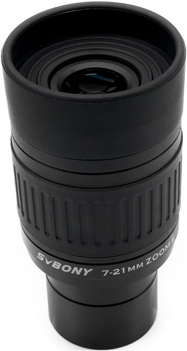Detalle de Svbony SV135 Zoom-Teleskop-Okular 1,25 Zoll – 7–21 mm Zoom, 60° Blickfeld, 7 Elemente in 4 Gruppen