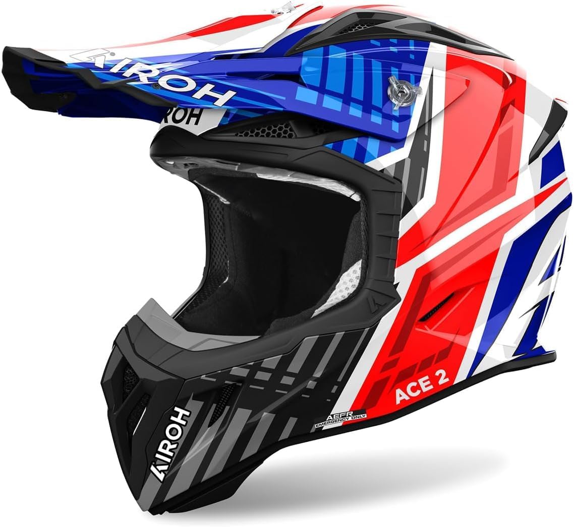 Thumbnail 6 de Casco offroad AIROH Aviator Ace 2 Proud Blue/Red Gloss XS