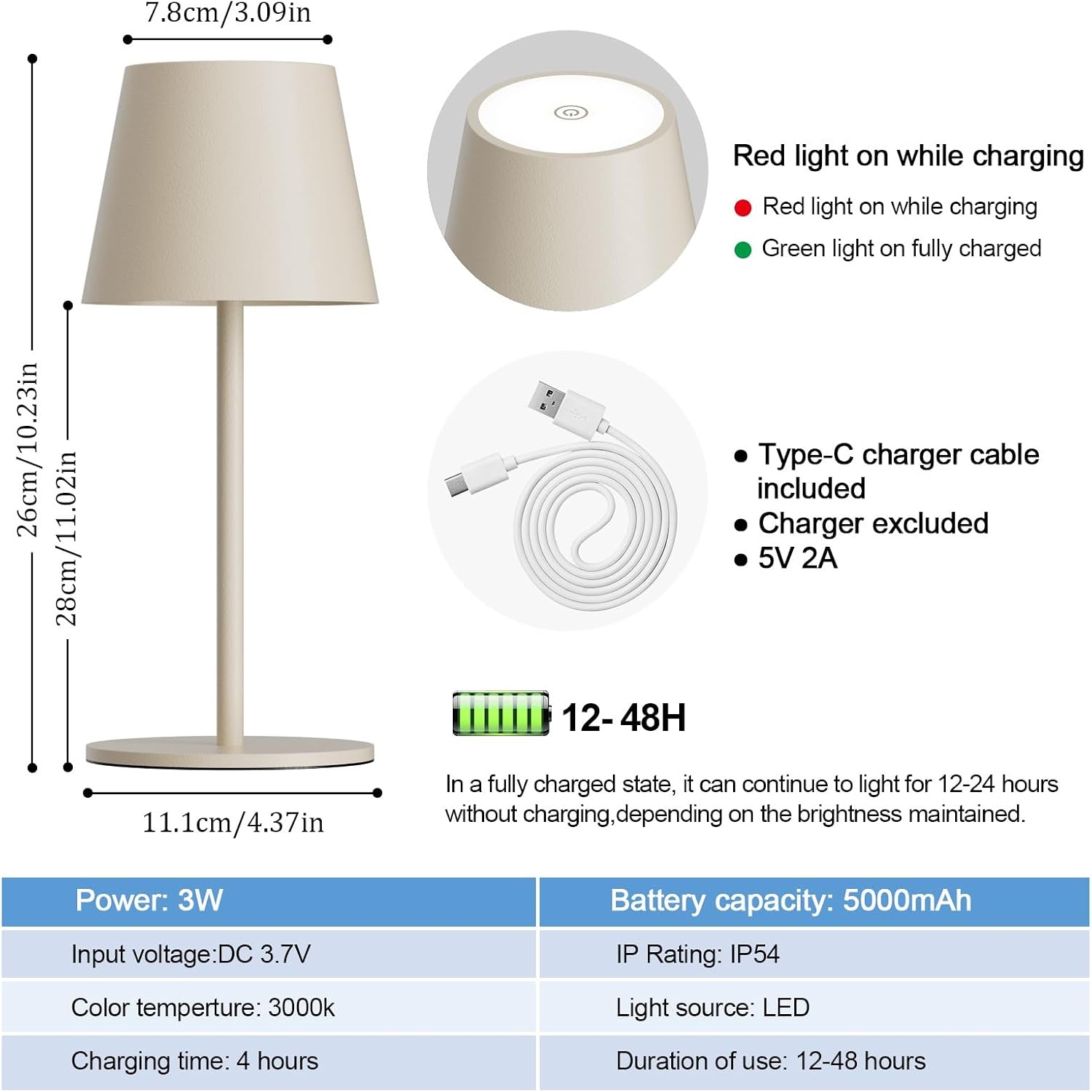 Thumbnail 3 de lundwa Dimmbare LED Tischleuchte 26 cm